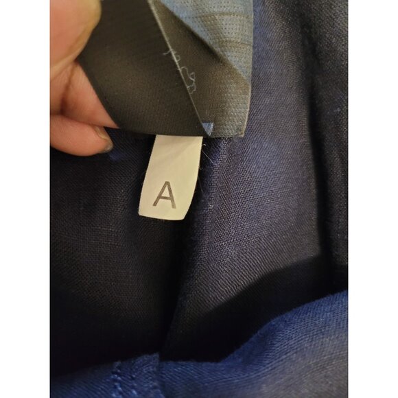 Eileen Fisher Organic Linen Pants Wmn L Blue Career Casual Straight Leg Minimal - Picture 5 of 13